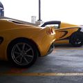 Lotus cars in parking garage