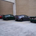 Lotus cars in parking garage