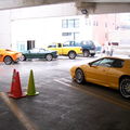 Lotus cars in parking garage