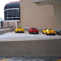 Lotus cars in parking garage