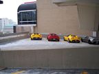 Lotus cars in parking garage