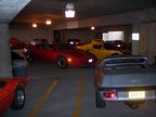 Lotus cars in parking garage